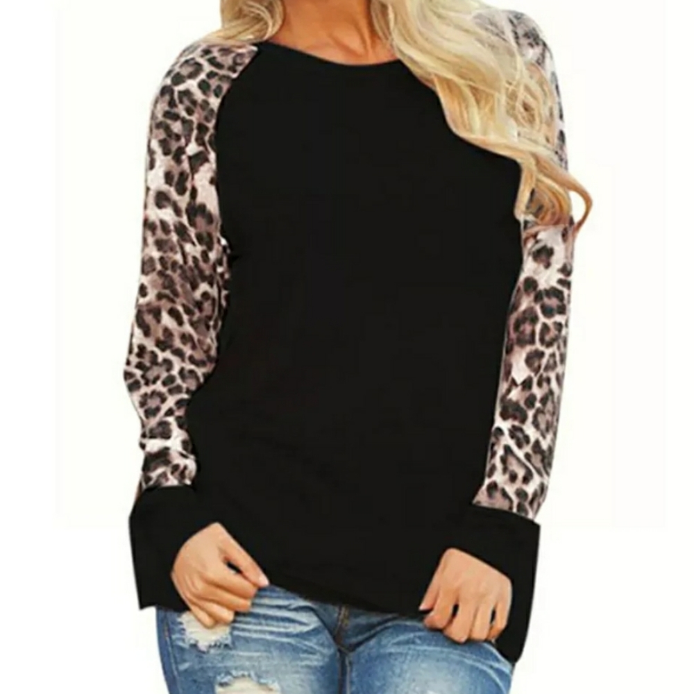 LEOPARD LONG SLEEVE TOP - Picture 1 of 3